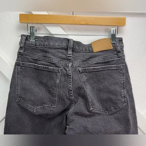 Madewell The Mid-Rise Perfect Vintage Straight Jean Black Ripped Edition Size 26 - Picture 7 of 13